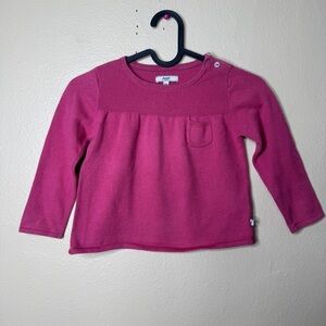 Jacadi Sweater Baby Girl 4 Pink Knitted Cotton Wool Blend